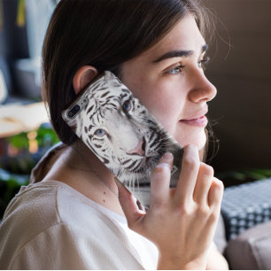 Capa Para iPhone 11 Bengala Branca - Fotografia de Tigre - Adicionar N