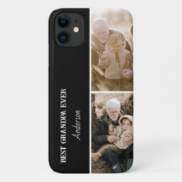 Capa Para iPhone 11 Best Grandpa Ever Modern 2Photo Collage 