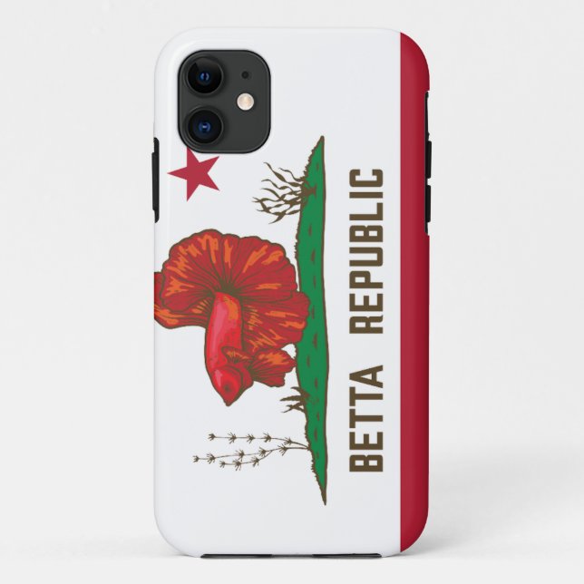 Capa Para iPhone 11 Betta Republic Flag (Verso)