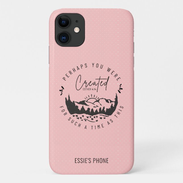 Capa Para iPhone 11 Bíblia Esther Personalizada Verse Blush Christian (Verso)