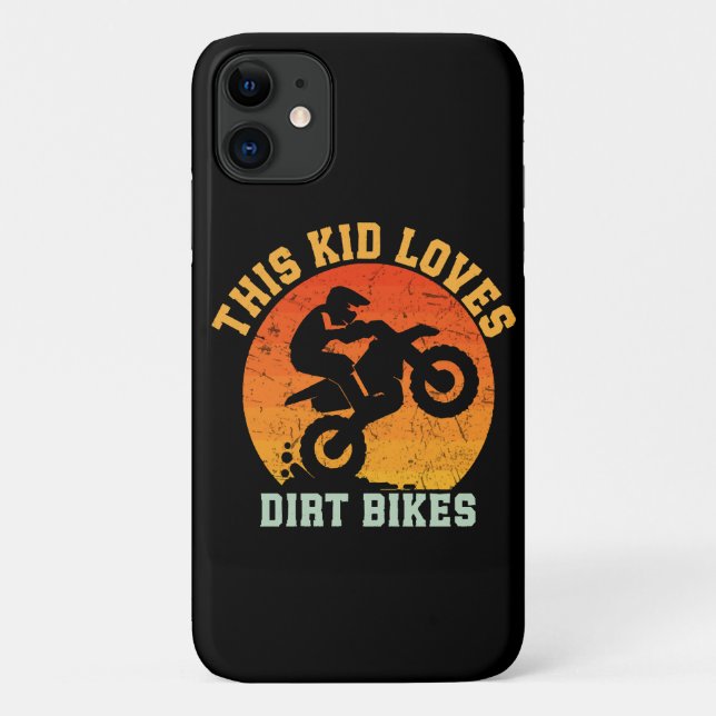 Capa Para iPhone 11 Bicicleta de terra engraçada para crianças (Verso)