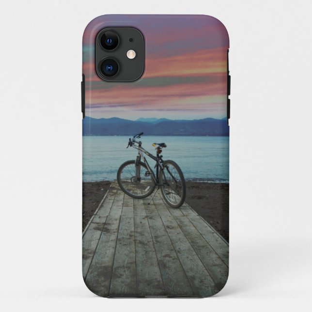 Capa Para iPhone 11 Bicicleta na piscina do cais | (Verso)