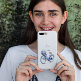 Capa Para iPhone 11 Bicicleta no Azul Delft personalizável