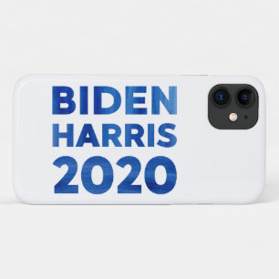Capa Para iPhone 11 Biden Harris 2020 texto em negrito azul-aquarela