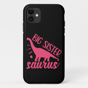 Capa Para iPhone 11 Big Sister Saurus a rosa