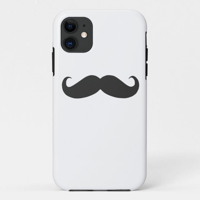 Capa Para iPhone 11 bigode engraçado (Verso)