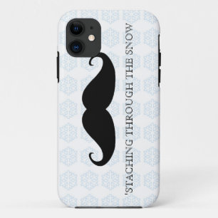 Capa Para iPhone 11 Bigodes engraçados do xmas do feriado do bigode d