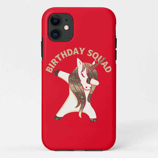 Capa Para iPhone 11 BIRTHDAY SQUAD, presente de aniversário engraçado  (Verso)