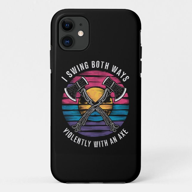 Capa Para iPhone 11 Bissexual Eu Balanço Dos Dois Lados Machado Farto  (Verso)