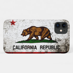 Capa Para iPhone 11 Black Grunge California State Flag
