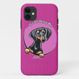 Capa Para iPhone 11 Black Tan Dachshund IAAM