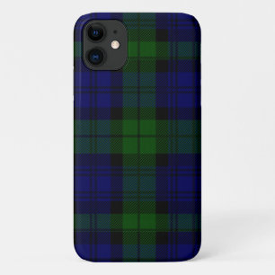 Capa Para iPhone 11 Black Watch Tartan Blue Green Xadrez
