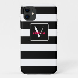 Capa Para iPhone 11 Black & White Stripes - Personalize o seu