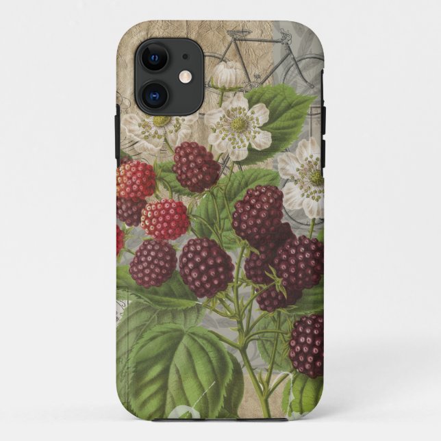 Capa Para iPhone 11 Blackberry Floral Garden Fllower Butfly Art (Verso)