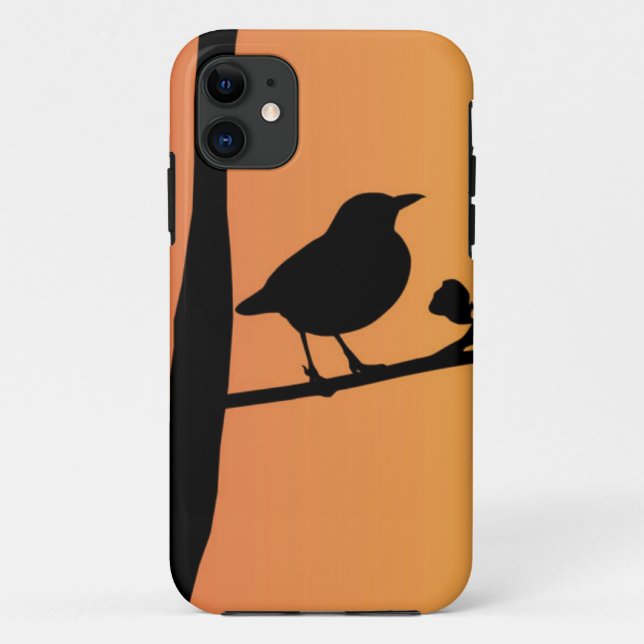 Capa Para iPhone 11 Blackbird Silhouette (Verso)