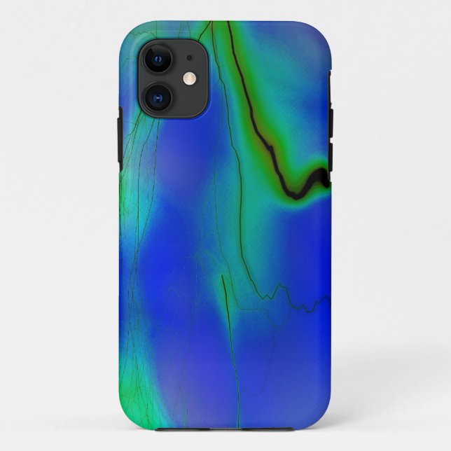 Capa Para iPhone 11 blauer und grüner Blitz iphone Kasten (Verso)