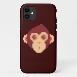Capa Para iPhone 11 Bloco de anotações com formato de macaco giro