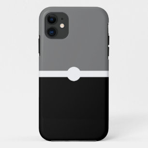 Capa Para iPhone 11 Bloco de Cor Branca Preta da Cinza Profissional Mo