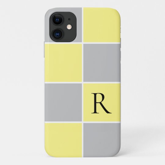 Capa Para iPhone 11 Bloco de cor quadrada, amarelo moderno, cinza, mon |  Zazzle.com.br