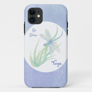 Capa Para iPhone 11 Blue, Green Dragonfly Comer, Sleep Yoga Motivation
