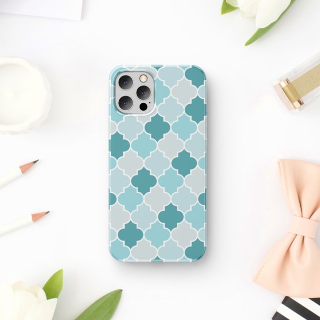 Capa Para iPhone 11 Blue Marroquino Trellis, Laticework, Quatrefoil (Criador carregado)