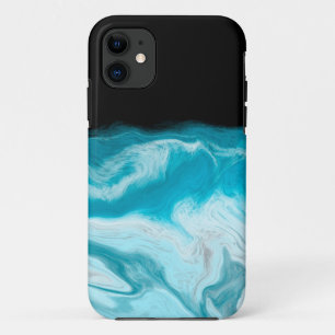 Capa Para iPhone 11 Blue Ocean Waves Fluid Art