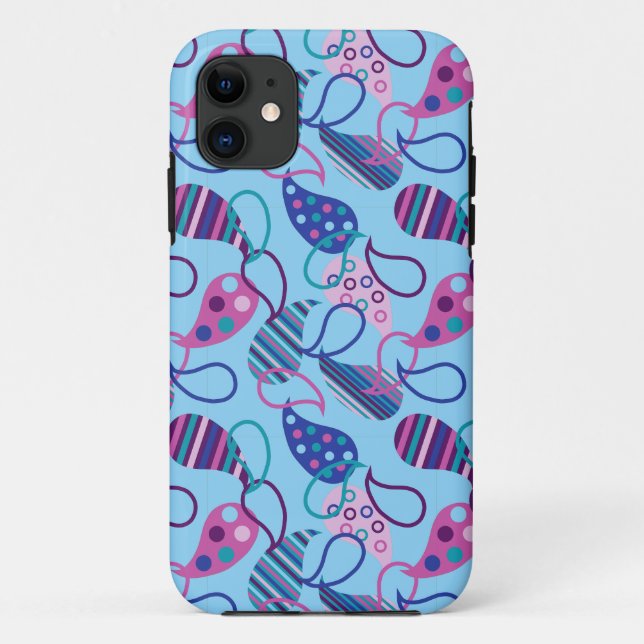 Capa Para iPhone 11 Blue Paisley (Verso)
