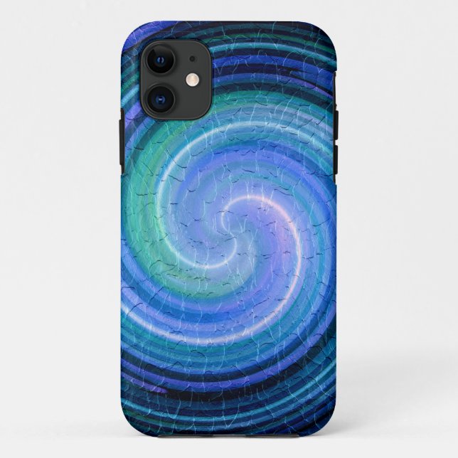 Capa Para iPhone 11 Blue Spiral Abstrato Art 2° (Verso)