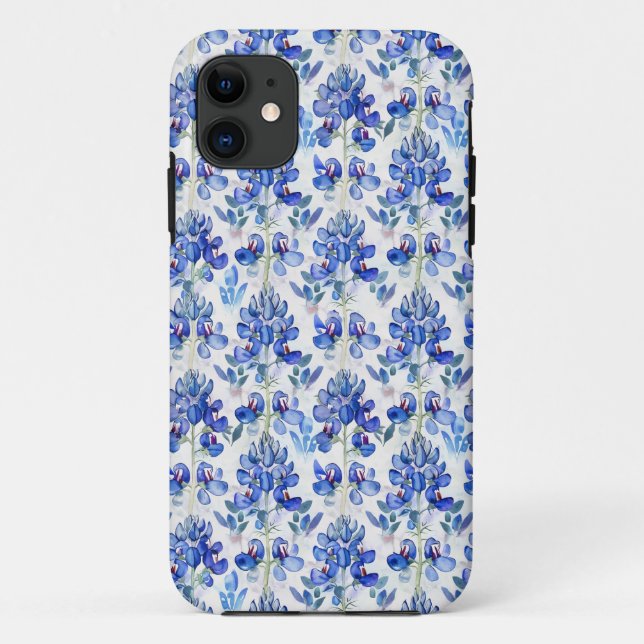Capa Para iPhone 11 Bluebonnet Texas Wildflower - Blue Floral (Verso)
