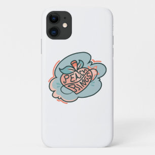 Capa Para iPhone 11 Boho Fofo Fruta do Planeta Azul Rosa Pêssego