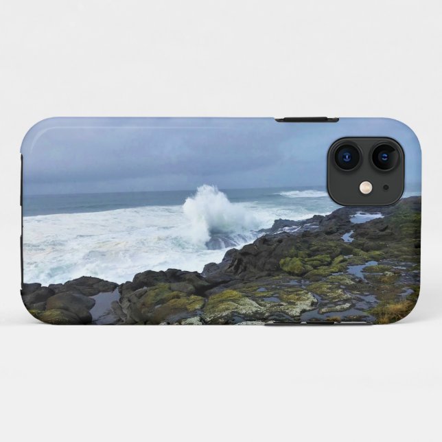 Capa Para iPhone 11 Boiler Bay State Wayside, Depoe Bay, Oregon (Verso (horizontal))