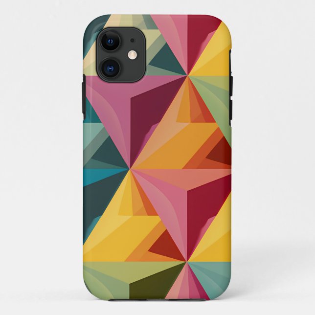 Capa Para iPhone 11 Bold Geometric Triangle Pattern IPhone Case (Verso)