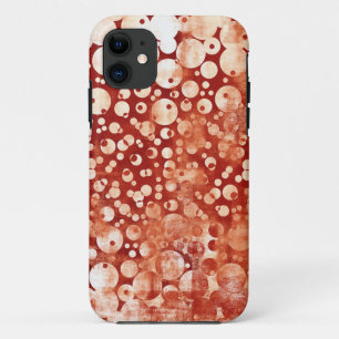Capa Para iPhone 11 Bolhas Brancas Vermelhas Modernas Abstrato, com pa