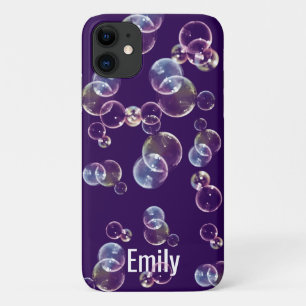 Capa Para iPhone 11 bolhas coloridas translúcidas design