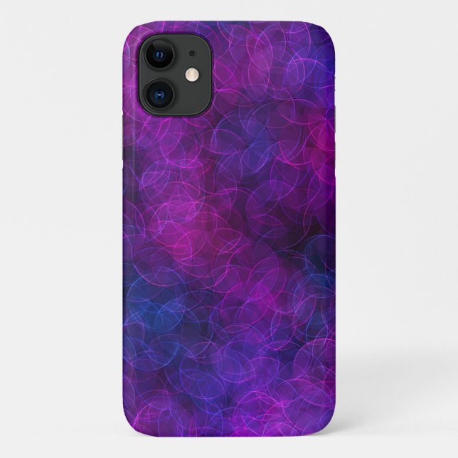 Capa Para iPhone 11 Bolhas de Abstrato preto e roxo (Verso)