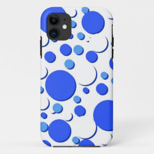 Capa Para iPhone 11 Bolinhas azuis e brancas