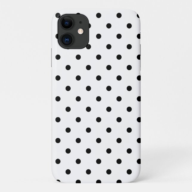 Capa Para iPhone 11 Bolinhas brancas e pretas (Verso)