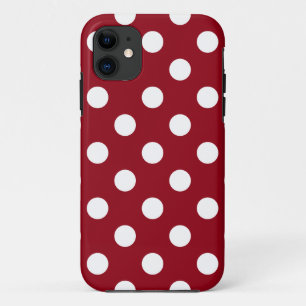 Capa Para iPhone 11 Bolinhas brancas em vermelho