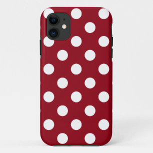 Capa Para iPhone 11 Bolinhas brancas em vermelho