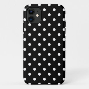Capa Para iPhone 11 Bolinhas brancas médias no preto