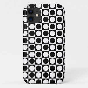 Capa Para iPhone 11 Bolinhas brancas pretas verificadas