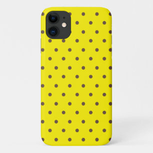 Capa Para iPhone 11 bolinhas castanhas em amarelo