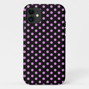 Capa Para iPhone 11 Bolinhas cor-de-rosa e pretas da cor