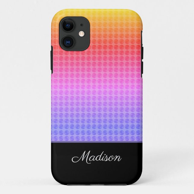 Capa Para iPhone 11 Bolinhas multicoloridas (Verso)