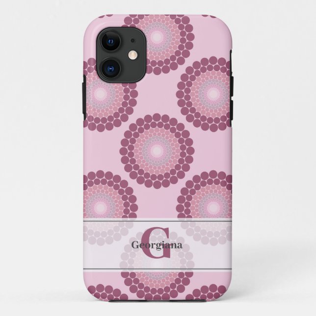 Capa Para iPhone 11 Bolinhas Radiante Dusky Personalizado Rosa Mandala (Verso)