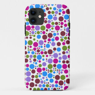 Capa Para iPhone 11 Bolinhas Retroativas   Vermelho Verde Azul Roxo