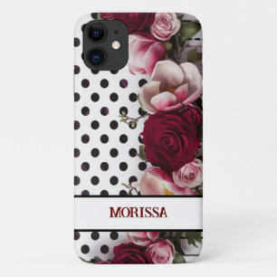 Capa Para iPhone 11 bolinhas rosa cor d'água, cor-de-rosa, cor-de-rosa