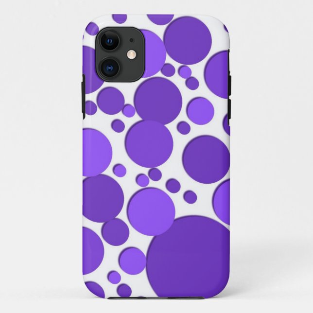 Capa Para iPhone 11 bolinhas roxas (Verso)