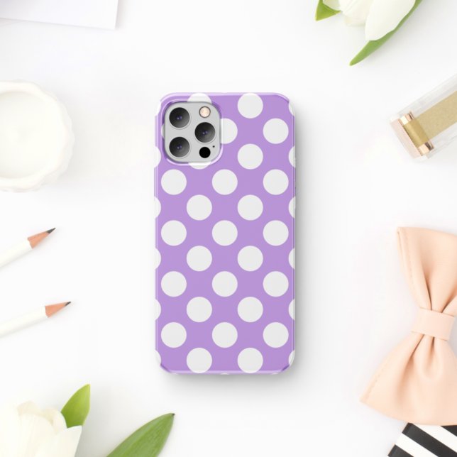Capa Para iPhone 11 Bolinhas Roxas, Padrão de Bolinhas, Pontos, Pontos (Criador carregado)