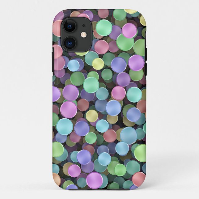 Capa Para iPhone 11 Bolinhas Sparkling do arco-íris (Verso)